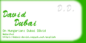 david dubai business card